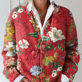 Talia | Cardigan Vintage Floral com Botões