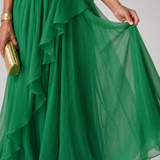 Ela | Vestido Maxi com Rendas em Cascata