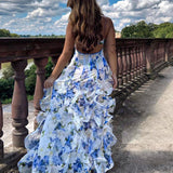 Marina | Vestido midi florido com ruffles