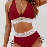 Vitória – Conjunto de biquíni de cintura alta com controlo da barriga