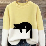 Nina - Sweater Oversized com Estampa de Gato