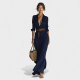 Andreia - Vestido longo com gola reversível