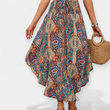 Saia Floral Midi sa Visokom Strukom