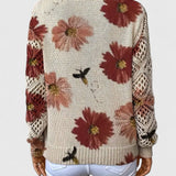 Millicent | Sweater Floral em Malha Abertas