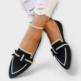 Sapatos femininos planos com design de nó