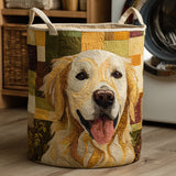 SOLAR | CESTO DE ROUPA FELIZ DE RETRIEVER DOURADO