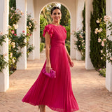 Slavica | Elegante Maxi Vestido com Pregas e Cintura Amarrada