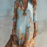 Inês | Elegante Vestido Blusado Mediterrâneo