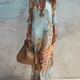 Inês | Elegante Vestido Blusado Mediterrâneo