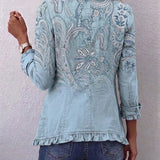 Estrella | Casaco Ruffle com Estampa Paisley Vintage