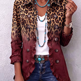 Talia | Casaco Blazer de Renda Ombre de Leopardo