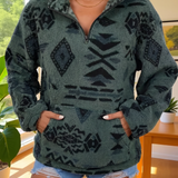 Quinn | Pullover Acolhedor com Padrão e Meio Zíper