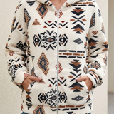 Heather | Casaco Zip-Up Azteca Confortável